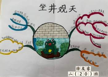 二年级第五单元语文《坐井观天》思维导图