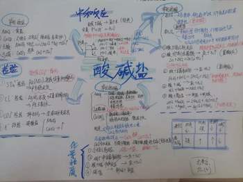 4张人教版九年级化学下册第十单元《酸碱盐》思维导图作品