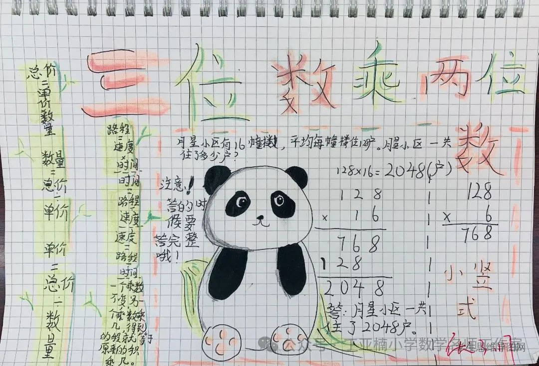 小学人教版数学四上第四单元《三位数乘两位数》思维导图作品-第1张